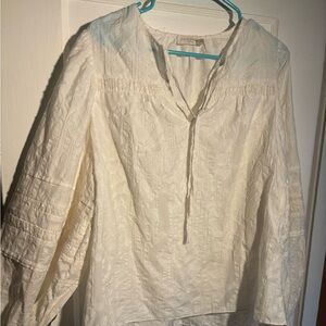 Ramy Brook Textured Cream Blouse